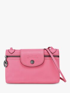 Кожаная сумка через плечо Longchamp Le Pliage Xtra Mini, розовая