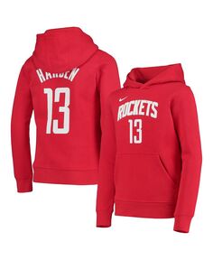 Красный пуловер с капюшоном Big Boys James Harden Houston Rockets с именем и номером Nike