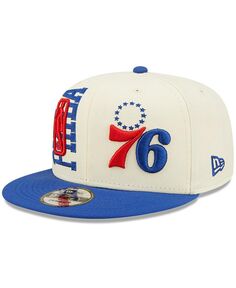 Мужская регулируемая кепка Snapback кремового цвета и цвета Royal Philadelphia 76ers 2022 NBA Draft 9FIFTY New Era