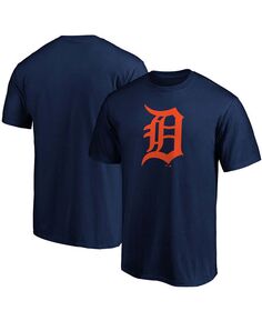 Мужская темно-синяя футболка с официальным логотипом detroit tigers Fanatics, синий