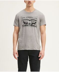 Мужская футболка с круглым вырезом стандартного кроя с графикой 2-horse Levi&apos;s, серый Levis