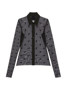 Рубашка из тюля с рисунком 4G Givenchy, черный