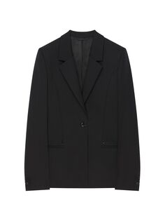 Пиджак-накидка из шерсти и мохера Givenchy, черный