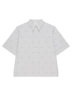 Рубашка свободного кроя из поплина с полосками Givenchy, серый