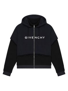 Худи Cut &amp; Layer из шерсти и хлопка Givenchy, черный