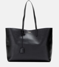 Кожаная сумка-тоут Shopping E/W Saint Laurent, черный