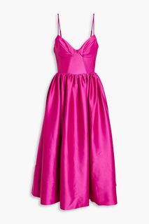 Атласное платье миди Misty со сборками NICHOLAS, розовый