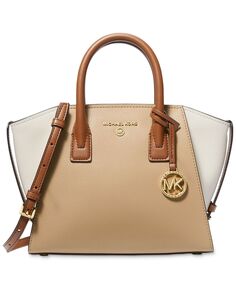 Маленькая кожаная сумка-портфель Avril на молнии сверху Michael Kors