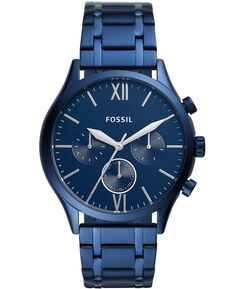 Мужские многофункциональные синие часы-браслет Fenmore 44 мм Fossil