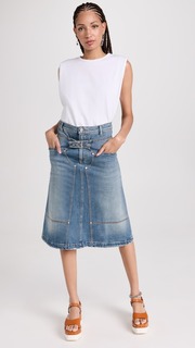 Юбка Stella McCartney Vintage Wash Workwear Denim Midi, синий