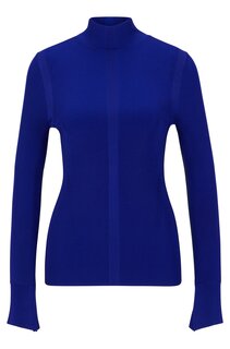 Водолазка Boss High-neck In A Ribbed Knit, синий