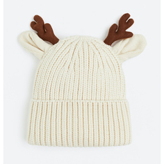 Ребристая шапка для девочки H&amp;M Reindeer, cветло-бежевый/коричневый H&M