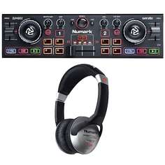 Карманный диджейский контроллер Numark DJ2GO2 Touch с комплектом наушников HF125 Numark DJ2GO2 Touch Pocket DJ Controller with HF125 Headphones Package