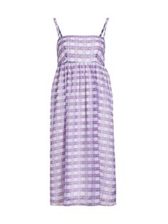 Платье миди в клетку Aspen с пышной юбкой Baum und Pferdgarten, фиолетовый