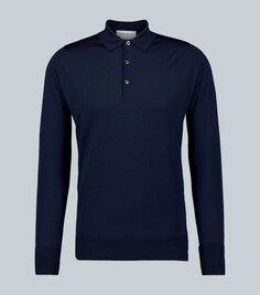 Рубашка-поло Cotswold с длинными рукавами John Smedley, синий