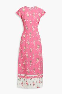 Платье миди из крепдешина с цветочным принтом VIVETTA, розовый