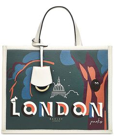 Маленькая кожаная сумка-тоут London с принтом Radley London