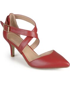 Женские туфли на каблуке Riva крест-накрест Journee Collection, красный