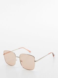 Женские солнцезащитные очки Mango Julieta Square, золотистый/бледно-розовый