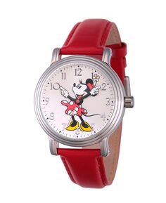 Женские серебряные винтажные часы из сплава Disney Minnie Mouse ewatchfactory, красный