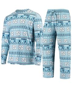 Мужской трикотажный свитер с длинными рукавами и брюками на каблуках в стиле Каролина, синий, штат Северная Каролина Concepts Sport