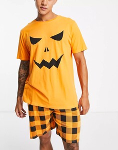Пижама Brave Soul Halloween Pumpkin Short, оранжевый/черный