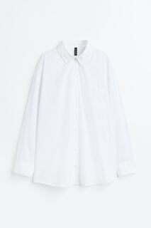 Рубашка H&amp;M Oversized Poplin, белый H&M