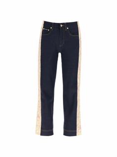 Прямые джинсы с жаккардовыми вставками Dolce&amp;Gabbana