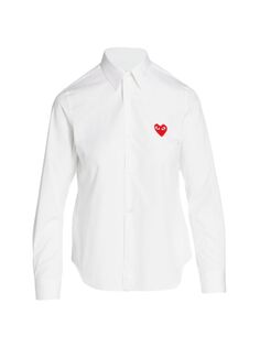 Рубашка на пуговицах с сердечком Comme des Garçons PLAY, белый