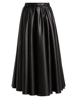 Плиссированная макси-юбка Sienna из искусственной кожи Deveaux New York, черный