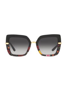 Квадратные солнцезащитные очки в полоску 52 мм DOLCE&amp;GABBANA, серый