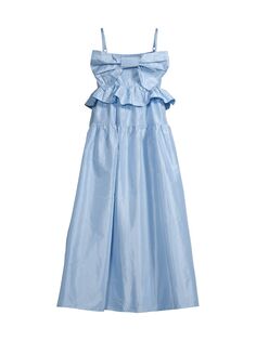 Платье миди из тафты Aurora Cynthia Rowley, синий