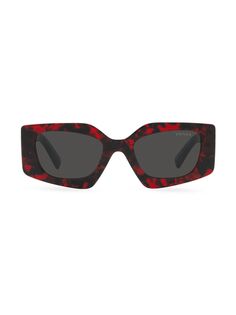 Прямоугольные солнцезащитные очки из ацетата 51 мм Prada, красный