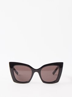 Массивные солнцезащитные очки «кошачий глаз» из ацетата Saint Laurent, черный