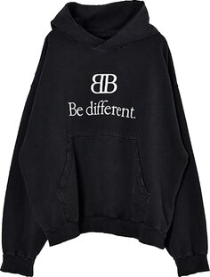 Худи Balenciaga Medium Fit Hoodie &apos;Ecru/Black&apos;, черный