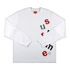 Лонгслив Supreme Scatter Logo Long-Sleeve Top &apos;White&apos;, белый