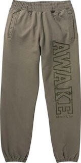 Спортивные брюки Awake NY Military Logo Embroidered Sweatpants &apos;Olive&apos;, зеленый