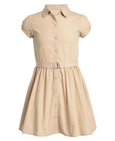 Платье-рубашка из поплина с поясом для маленьких девочек Nautica