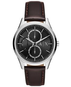 Мужские многофункциональные часы с коричневым кожаным ремешком, 42 мм Armani Exchange