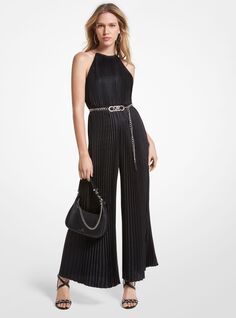 Комбинезон Michael Michael Kors Satin Halter, черный