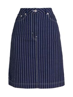 Джинсовая юбка-трапеция в горошек KENZO, синий