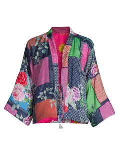 Двусторонняя куртка Rose Makena в технике пэчворк с цветочным принтом Johnny Was, разноцветный