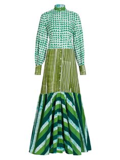 Макси-платье June с объемными рукавами Studio 189, зеленый