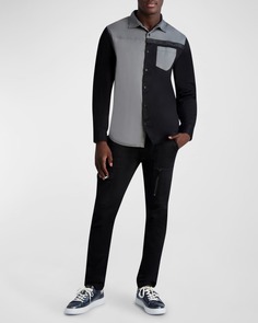 Мужская куртка-рубашка с цветными блоками Karl Lagerfeld Paris