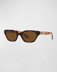 Солнцезащитные очки «кошачий глаз» 1983C черепахового цвета из ацетата и кристаллов KHAITE x Oliver Peoples