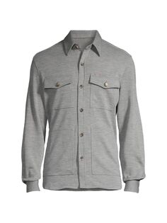 Camicie Шерстяная рубашка на пуговицах с длинными рукавами Isaia, серый