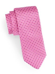 Шелковый галстук с цветочным принтом Canali, розовый