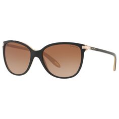 Женские прямоугольные солнцезащитные очки Ralph RA5160, черно-коричневые с градиентом