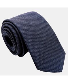 Cavour — удлиненный шелковый галстук с гренадиновым узором для мужчин — темно-синий Elizabetta