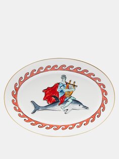 X фарфоровое блюдо с дельфинами люка эдварда холла Ginori 1735, белый